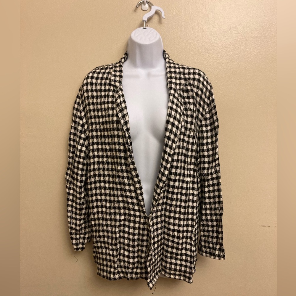 Eber vintage unlined houndstooth jacket with rhinestones size M